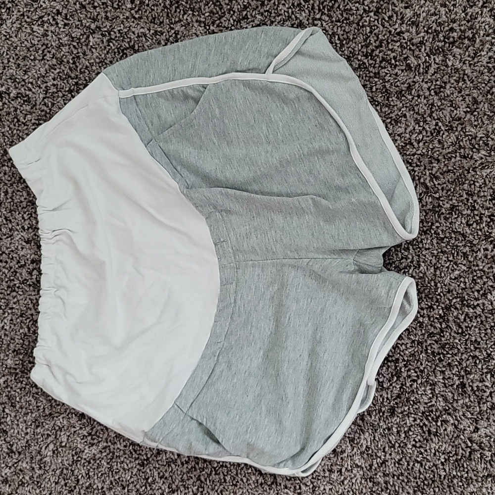 Grey maternity shorts
